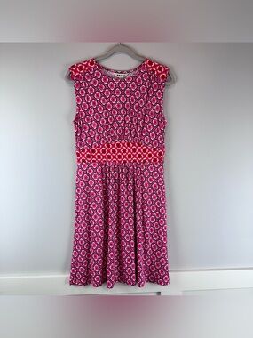 NEW Boden Pink Floral Geo Thea Sleeveless Cottagecore Spring Summer Dress 8P